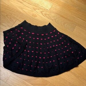 Betsey Johnson Black and Pink Bubble Mini Skirt